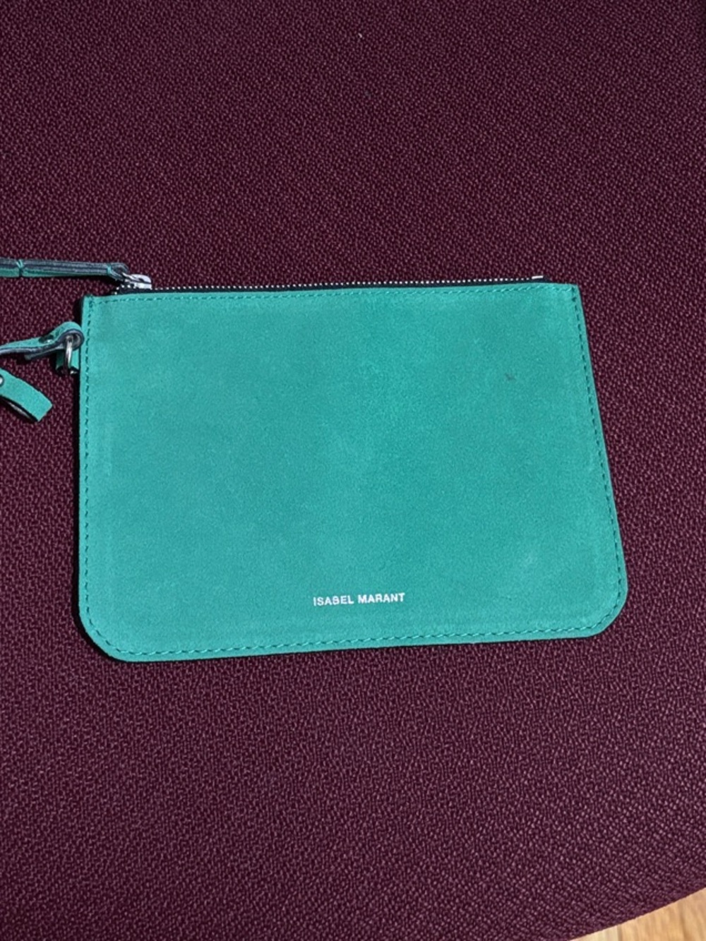 Isabel Marant green suede Wristlet Pouch zip - Picture 3 of 6